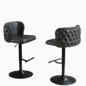 Set of 2 Modern PU Upholstered Swivel Barstools Set of 2 Modern PU Upholstered Swivel Barstools