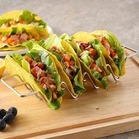 1pc Stainless Steel Burrito Pancake Stand; Taco holder Pancake Stand; W-shaped Taco Stand 1pc Stainless Steel Burrito Pancake Stand; Taco holder Pancake Stand; W-shaped Taco Stand