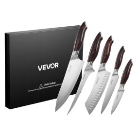VEVOR Kitchen Knife Set, 5 Piece High Carbon Stainless Steel Sharp Knife Set, Durable and Rust-Resistant VEVOR Kitchen Knife Set, 5 Piece High Carbon Stainless Steel Sharp Knife Set, Durable and Rust-Resistant