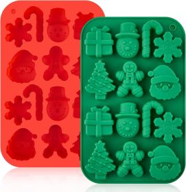 Chocolate Molds, 2PCS Silicone Candy Molds Santa Clause Christmas Tree Snowman Gingerbread Man Baking Molds for Jellies, Candies, Ice Cubes, Wax Melts Chocolate Molds, 2PCS Silicone Candy Molds Santa Clause Christmas Tree Snowman Gingerbread Man Baking Molds for Jellies, Candies, Ice Cubes, Wax Melts