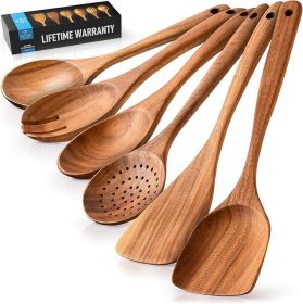 Zulay Kitchen 6-Piece Wooden Cooking Spoons Set – Heat-Resistant, Smooth Teak Utensils with Comfort Grip – Lightweight & Durable – Easy to Clean Zulay Kitchen 6-Piece Wooden Cooking Spoons Set – Heat-Resistant, Smooth Teak Utensils with Comfort Grip – Lightweight & Durable – Easy to Clean