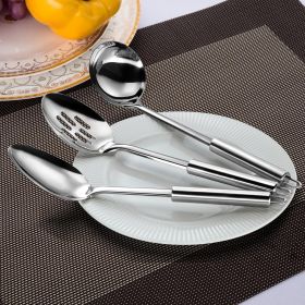 Serving Utensils Set for Parties,3-Piece Silver Stainless Steel utensils set,Includes 1 Serving Spoon, 1 Slotted Spoon and 1 Soup Ladle Serving Utensils Set for Parties,3-Piece Silver Stainless Steel utensils set,Includes 1 Serving Spoon, 1 Slotted Spoon and 1 Soup Ladle