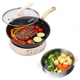 5Qt Electric Skillet, Pure Iron Nonstick Frying Pan with Glass Lid & Steamer Rack,3-Level Heat Control, Removable Pot 5Qt Electric Skillet, Pure Iron Nonstick Frying Pan with Glass Lid & Steamer Rack,3-Level Heat Control, Removable Pot