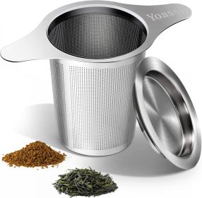 Extra Fine 18/8 Stainless Steel Tea Infuser Mesh Strainer with Large Capacity & Perfect Size Double Handles for Hanging on Teapots, Mugs Extra Fine 18/8 Stainless Steel Tea Infuser Mesh Strainer with Large Capacity & Perfect Size Double Handles for Hanging on Teapots, Mugs