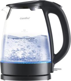 Electric Kettle, 1.7L Hot Water Boiler, 1500W Fast Boil, Glass Electric Tea Kettle with LED Indicator, Auto Shut-Off and Boil-Dry Protection, BPA Free Electric Kettle, 1.7L Hot Water Boiler, 1500W Fast Boil, Glass Electric Tea Kettle with LED Indicator, Auto Shut-Off and Boil-Dry Protection, BPA Free