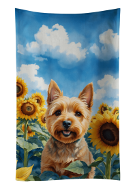 Norwich Terrier in Sunflowers Kitchen Towel