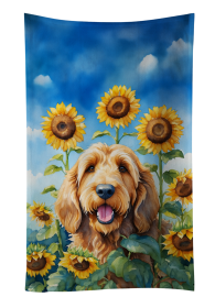 Otterhound in Sunflowers Kitchen Towel