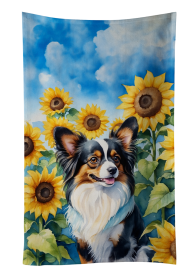 Papillon in Sunflowers Kitchen Towel