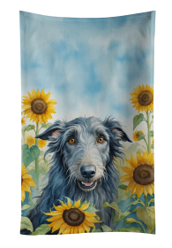 Scottish Deerhound in Sunflowers Kitchen Towel