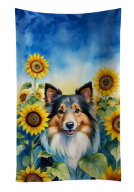 Sheltie in Sunflowers Kitchen Towel