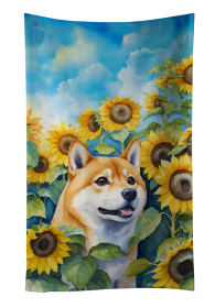 Shiba Inu in Sunflowers Kitchen Towel