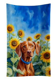 Vizsla in Sunflowers Kitchen Towel