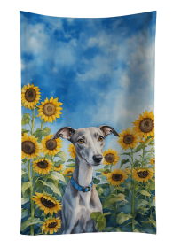 Whippet in Sunflowers Kitchen Towel