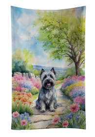 Skye Terrier Spring Path Kitchen Towel