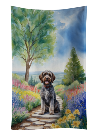 Wirehaired Pointing Griffon Spring Path Kitchen Towel