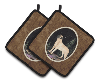 Starry Night Anatolian Shepherd Pair of Pot Holders