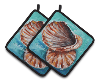 Shells not in a row Pair of Pot Holders