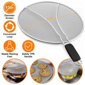 Grease Splatter Screen 13in Stainless Steel Fine Mesh Splash Mesh Shield Hot Oil Stopper Grease Splatter Screen 13in Stainless Steel Fine Mesh Splash Mesh Shield Hot Oil Stopper
