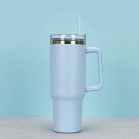 1200ml Stainless Steel Mug Coffee Cup Thermal Travel Car Auto Mugs Thermos 40 Oz Tumbler with Handle Straw Cup Drinkware New In (Color: S, Capacity: 1200ml)