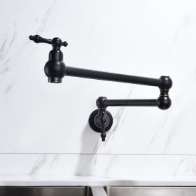 Pot Filler Faucet Wall Mount (Color: Matte Black)