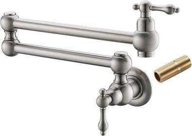 Pot Filler Faucet Wall Mount (Color: Brushed Nickel)