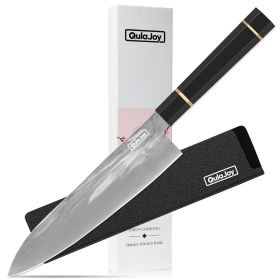 Chef Knife 8 Inch - Hand Forged Swedish Sandvik Steel Gyuto Cooking Knife - Professional Japanese Kitchen Knife - Classic Octagonal Handle (Option: Chef)