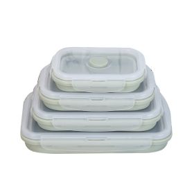 Silicone lunch box (Option: Green1-540ml)