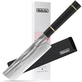 Chef Knife 8 Inch - Hand Forged Swedish Sandvik Steel Gyuto Cooking Knife - Professional Japanese Kitchen Knife - Classic Octagonal Handle (Option: Nakiri)