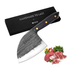 Cleaver Knife Meat Cleaver Knife For Meat Cutting, Real Hand Forged Knife High Carbon Steel Knife, Butchers Knife Meat Knife For Home And Outdoor (Option: Serbian Chefs Knife)