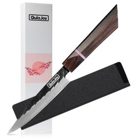 8 Inch Japanese Chef Knife, Professional Hand Forged High Carbon Steel Kitchen Chef Knife,Cooking Knife With Ebony Handle (Option: Utility)