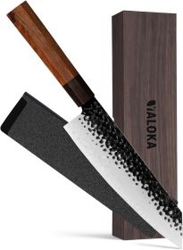 8 Inch Knife - Professional Japanese Chef Knife - 3 Layers 9CR18MOV High Carbon Steel - Hand Hammered Blade Kitchen Knife (Option: Kiritsuke Knife)